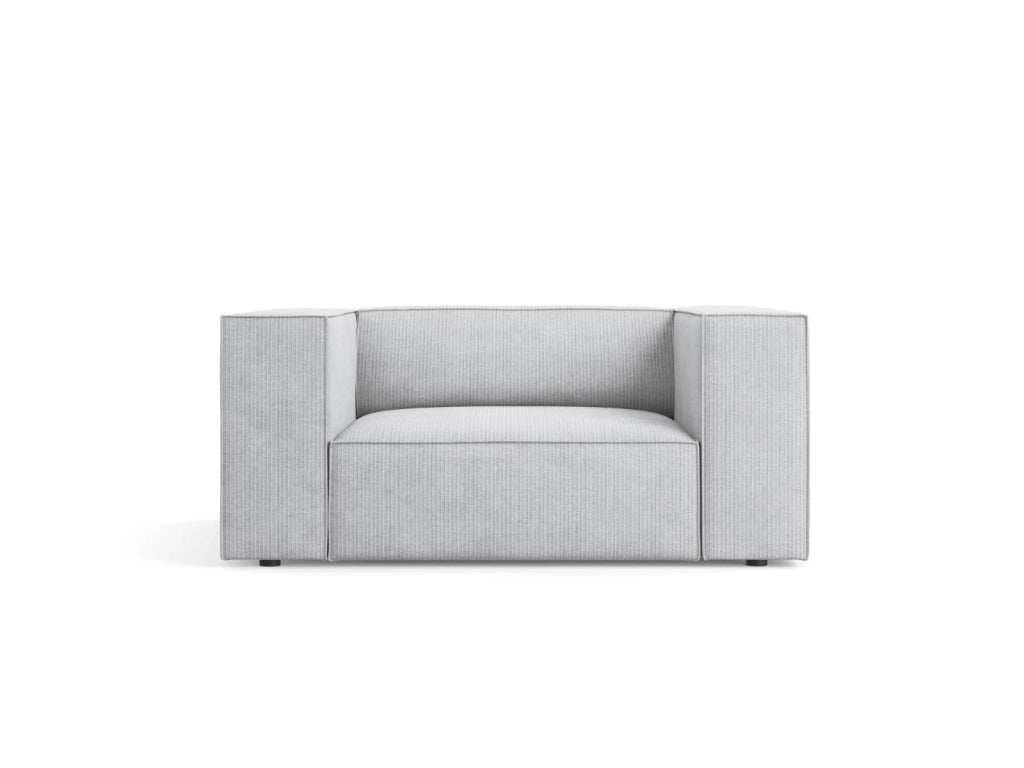 Cosmopolitan Design - Poltrona "Arendal" in ciniglia con effetto a coste grigio chiaro 