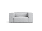 Cosmopolitan Design - Poltrona "Arendal" in ciniglia con effetto a coste grigio chiaro 