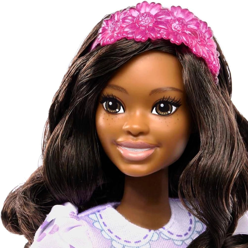 La Mia Prima Barbie Giocattolo Bambola Bambini Snodabile Abito Lilla e Peluche