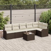 Set Divano da Giardino Marrone polyrattan