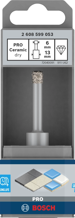 Corona diamantata Bosch Ø 6 mm per trapano – cod. 2608599053