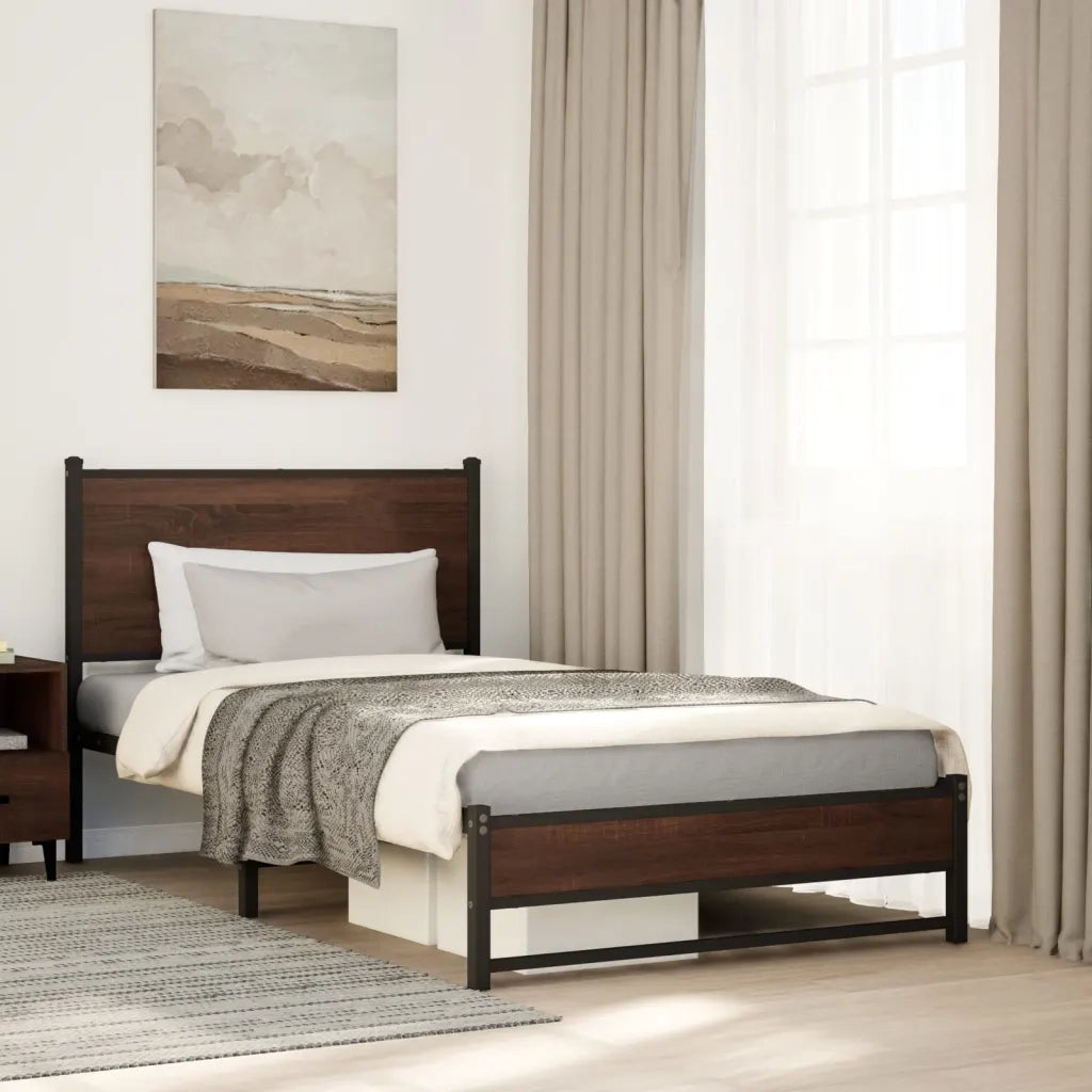 Giroletto senza Materasso in Metallo Rovere Marrone 107x203 cm 4007936