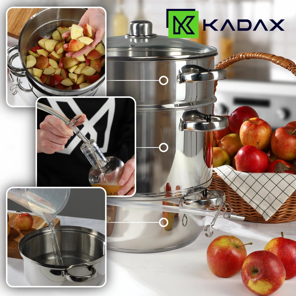 KADAX Spremiagrumi da 8 litri in acciaio inox, a vapore, a induzione e a gas, 3 in 1, grande
