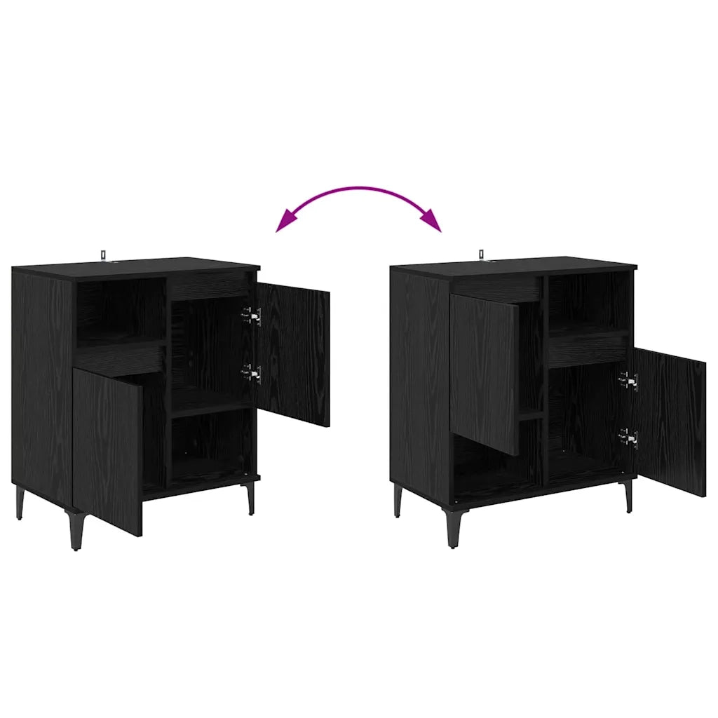 Credenza | Sideboards 3 pcs Rovere Nero 60 x 35 x 70 cm Legno multistrato