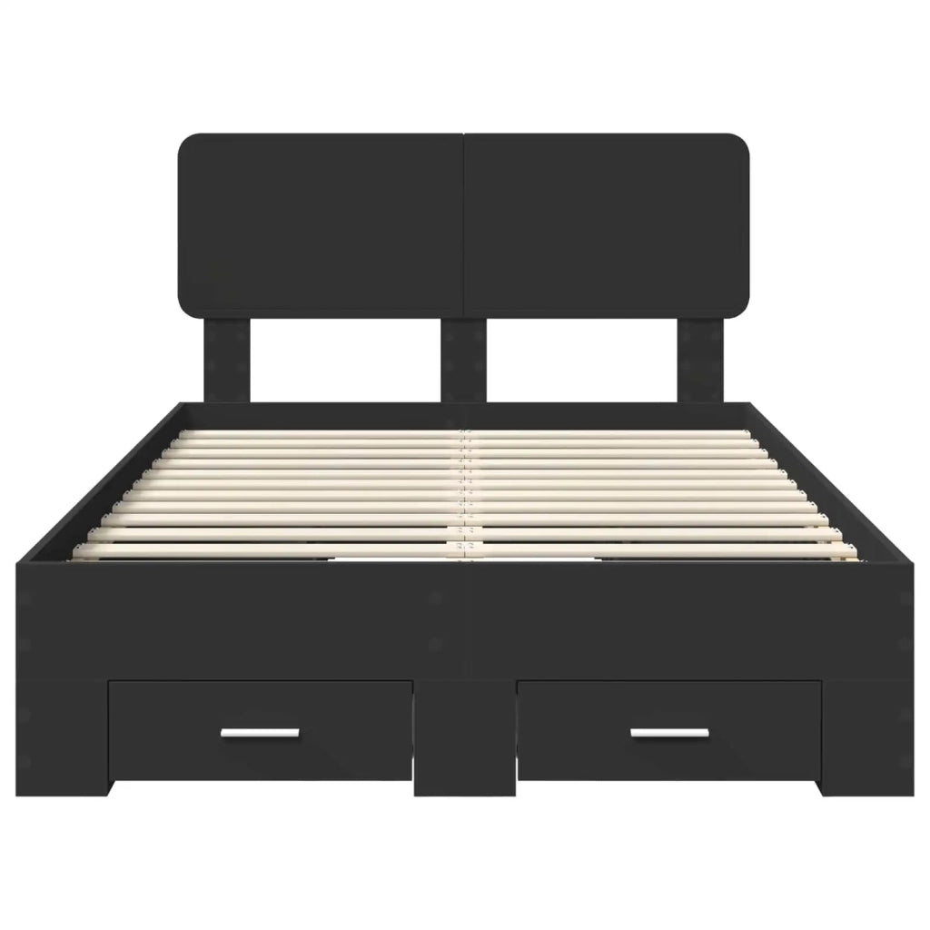 Struttura del letto-Giroletto Nero 135 x 190 cm Legno multistrato 510326