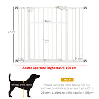 Cancellino per Cani Estensibile 74-100x77 cm in Metallo Bianco
