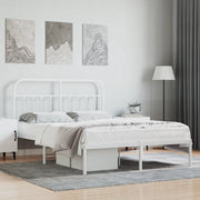 Giroletto con Testiera-Struttura Letto con testiera Metallo Bianco 140x200 cm 701706