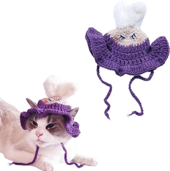 Cappello di Cartone per Gatti e Cuccioli - Costume per Gatti e Cuccioli con Cinturino Adattabile