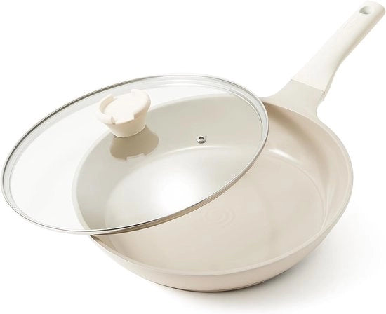 Piastra per biscotti in ceramica 26 cm - Adatto per induzione - Beige - Smalto ceramico