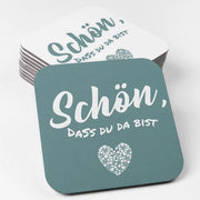 Decorazione a forma di biere in cartone | Decorazione per tavolo quadrata a effetto menta (50 pezzi) Decorazione realizzata con cartone di polpa di legno ecolocale (9,3 cm x 9,3 cm)