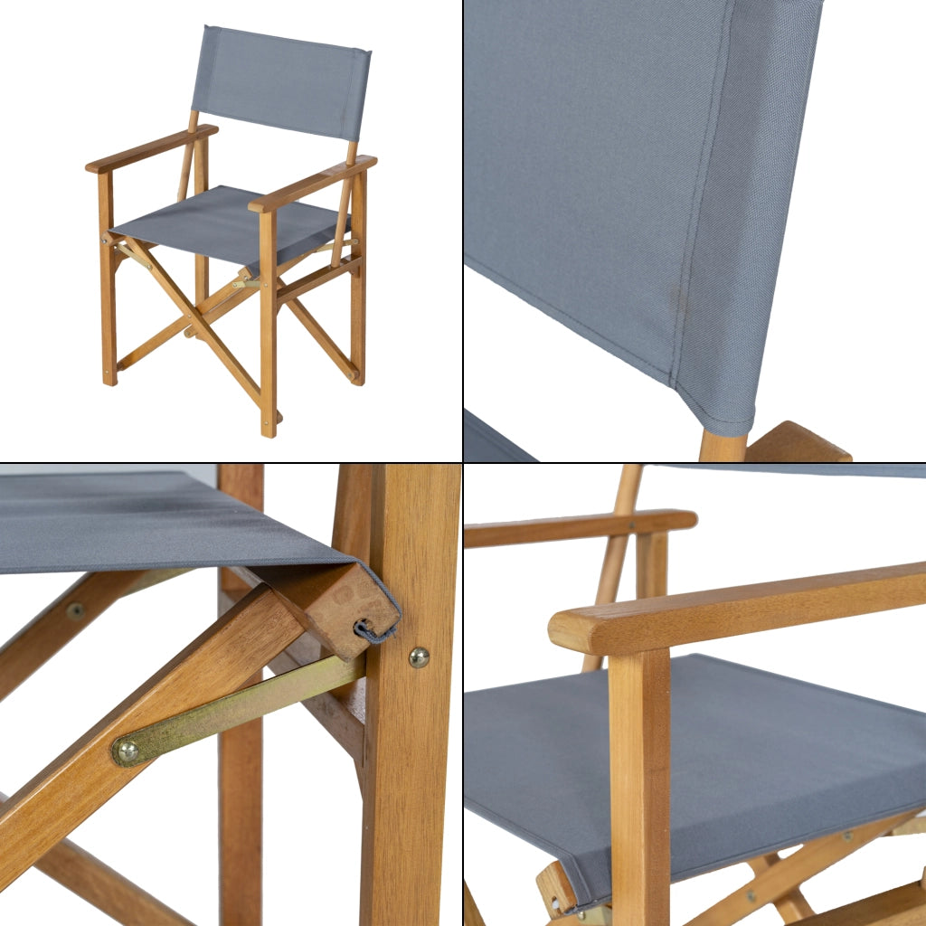 Set da Bistrot Capistrello Pieghevole in Legno di Eucalipto - Grigio casa.pro