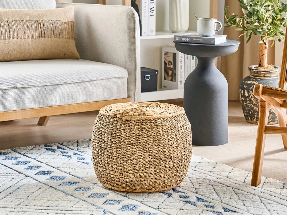 Pouf Light Seagrass  ⌀ 40 cm Sgabello con imbottitura in polistirolo stile boho