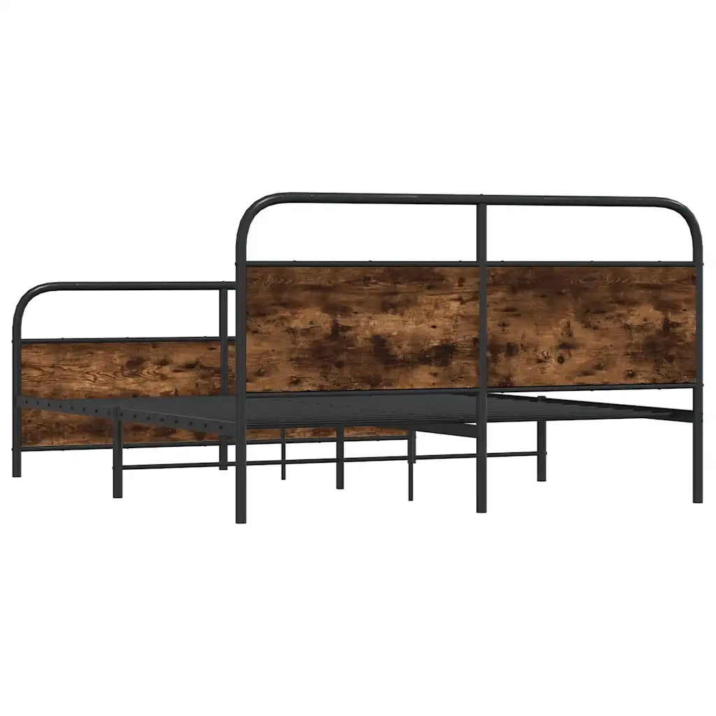 Giroletto senza Materasso in Metallo-Struttura Letto Rovere Fumo 180x200 cm 112716