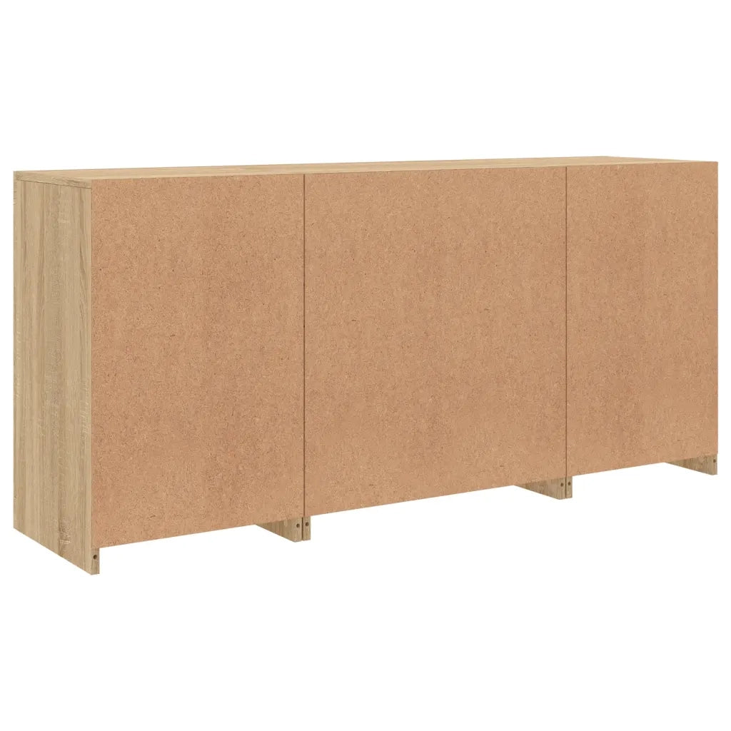 vidaXL Credenza con Luci LED Rovere Sonoma 142,5x37x67 cm