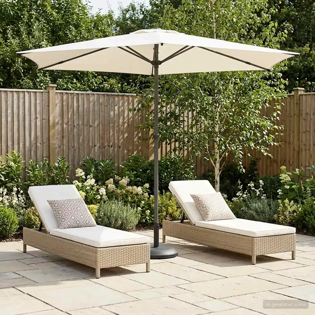 Ombrellone da giardino-Parasole da Giardino con Base 270 x 270 cm Poliestere 289825