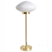 Lampada da tavolo Base in ferro metallico oro Paralume in vetro bianco Design moderno Soggiorno Camera da letto
