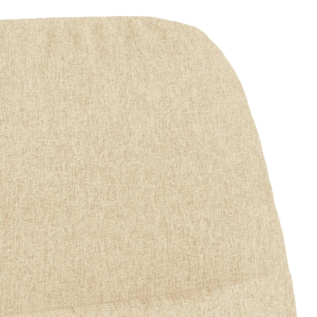 Sedia a Dondolo con Poggiapiedi Bianco Crema in Tessuto 3097403