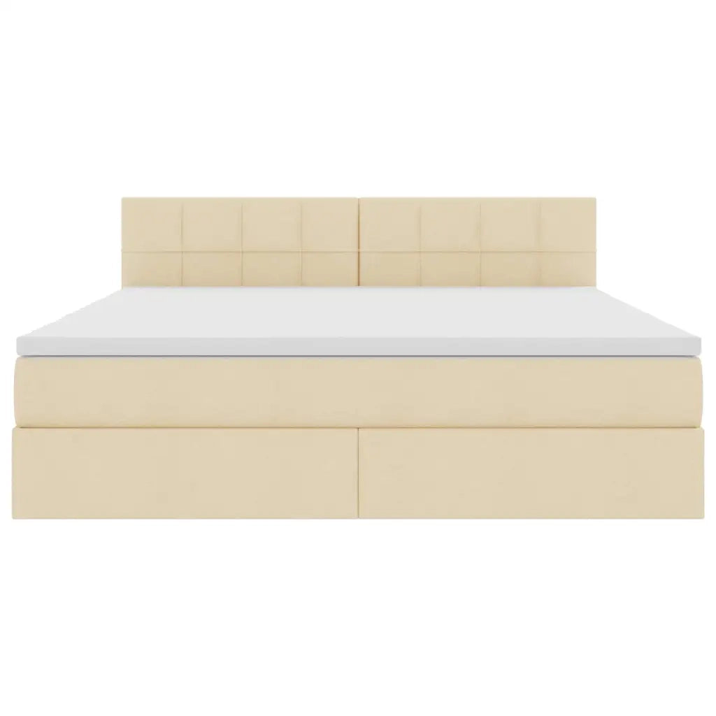 Letto con contenitore e materasso Crema 180 x 200 cm