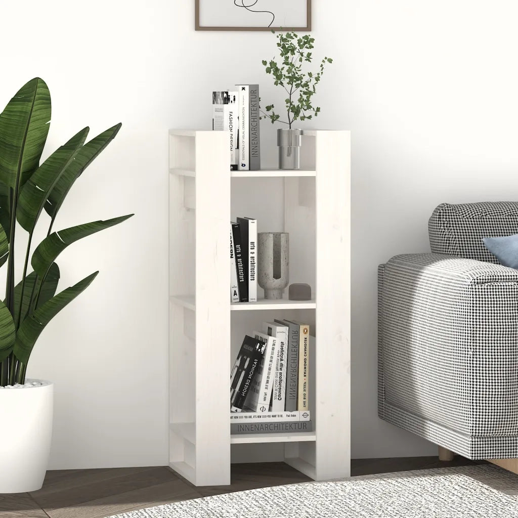 Libreria/Divisorio Bianco 41x35x91 cm in Legno Massello di Pino 813860