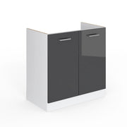 Mobile lavello cucina R-Line Antracite lucido/Bianco 80 cm senza piano di lavoro Vicco