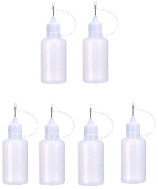 Applicatori con punta a ago 30ml - 6 pezzi per lavori precisi in DIY arte del cartone e quilling