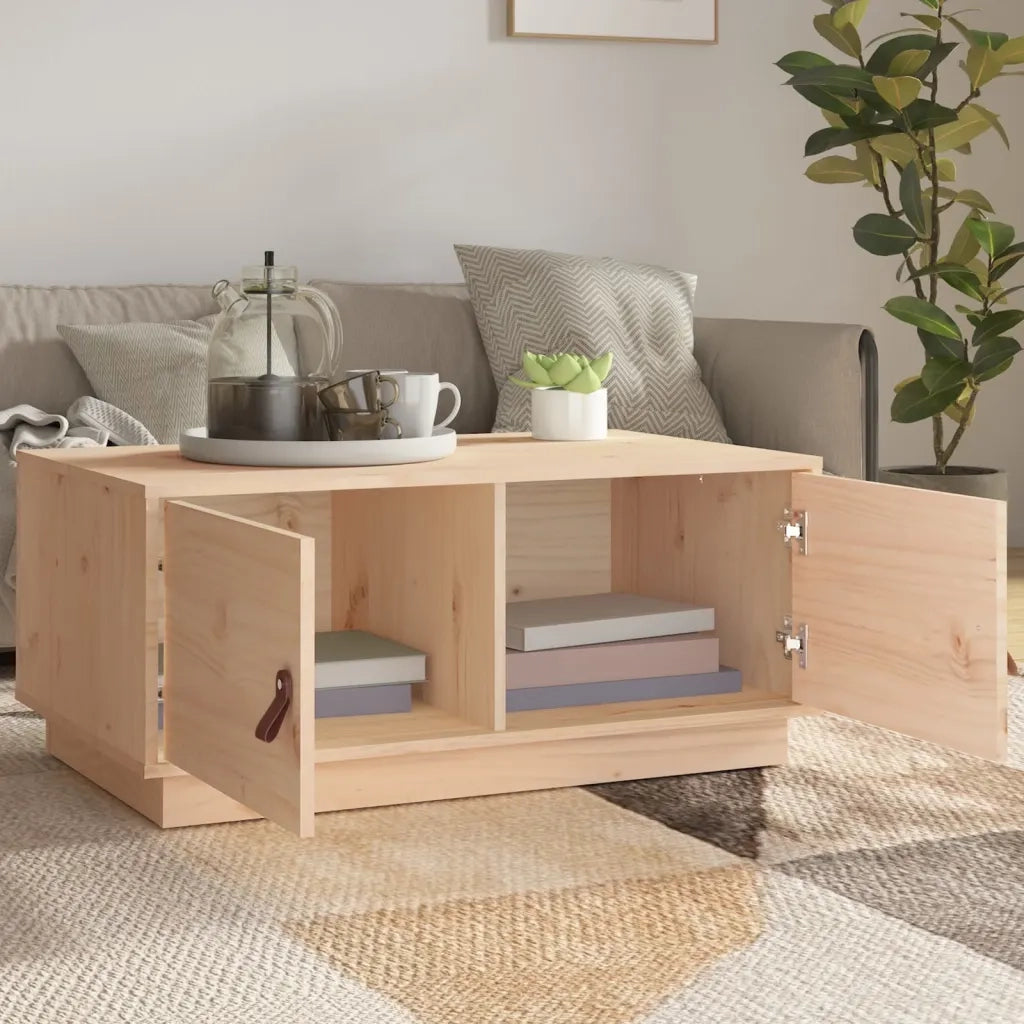 Tavolino da Salotto 80x50x35 cm Legno Massello di Pino 818250