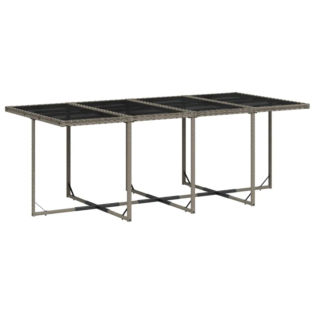 Set da pranzo da giardino da 9 pz con Cuscini in Polyrattan Grigio 3277872