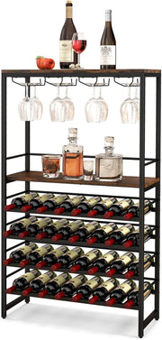 Portabottiglie per Vino Industriale da Pavimento con 4 Livelli, Cremagliera per Vino Indipendente, Scaffale per Bottiglie di Vino per Cucina, Sala da Pranzo
