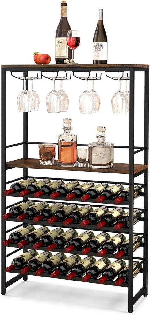 Portabottiglie per Vino Industriale da Pavimento con 4 Livelli, Cremagliera per Vino Indipendente, Scaffale per Bottiglie di Vino per Cucina, Sala da Pranzo