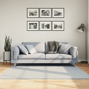Tappeto a Pelo Corto HUARTE Morbido e Lavabile Blu 160x160 cm 375135