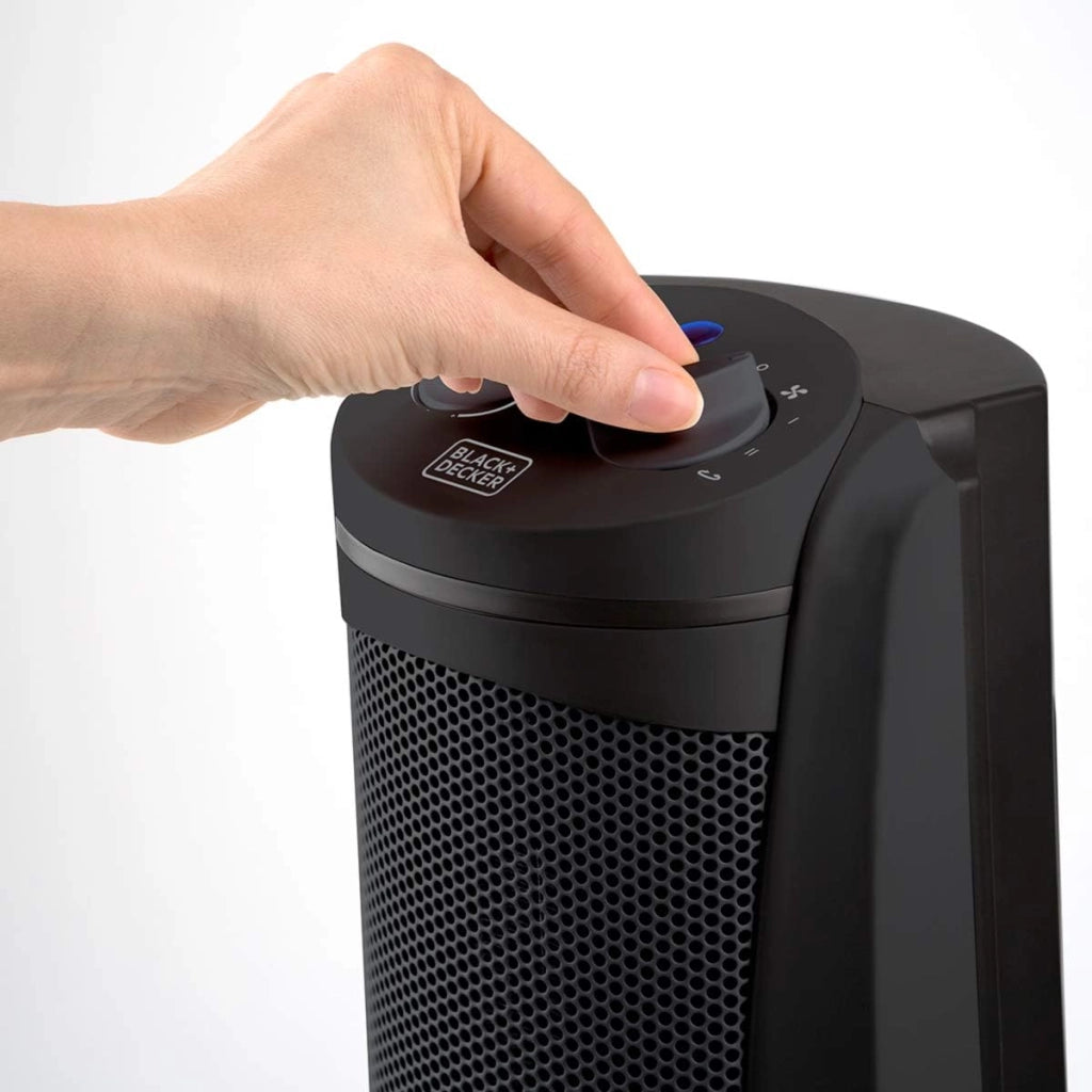 Black+decker bxsh2002e termoventilatore, 2000 w, plastic, colonna oscillante, ceramico