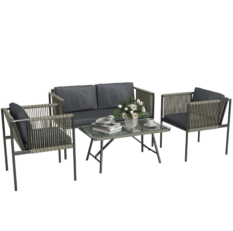 Sonneninsel 4 pezzi con tetto estraibile; effetto rattan; crema bianco
