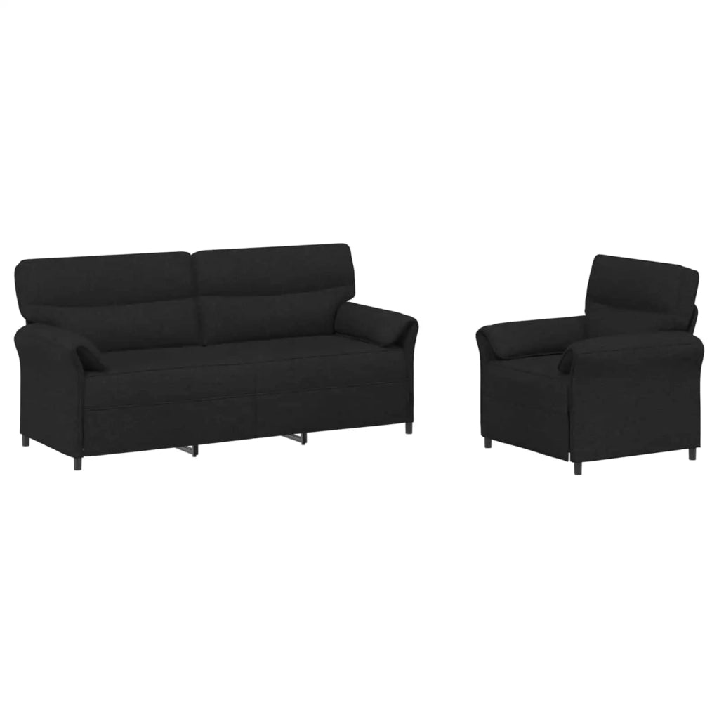 Set di divani 2 pz Nero Tessuto 3424873