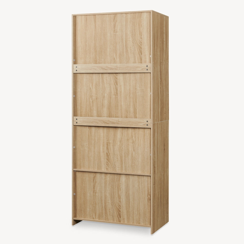 Armadio Aperto Vippsaki Guradaroba con Barra Appendiabiti 200 x 80 x 50 cm - Effetto Rovere [en.casa]