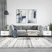 Tavolini Salotto 2pz Bianco Lucido 50x50x40cm Legno Multistrato 829417