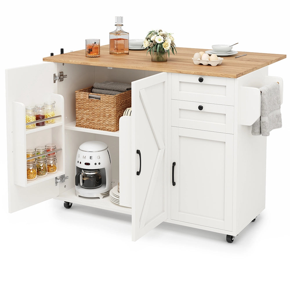 Isola cucina - Xylo - scaffali snack venatura legno bianco
