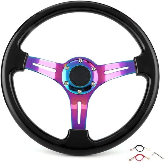 Sterzo Sportivo 14 pollici - Sterzo Universale - Design Ergonomico - Sostituzione per Veicoli - Alta Qualità