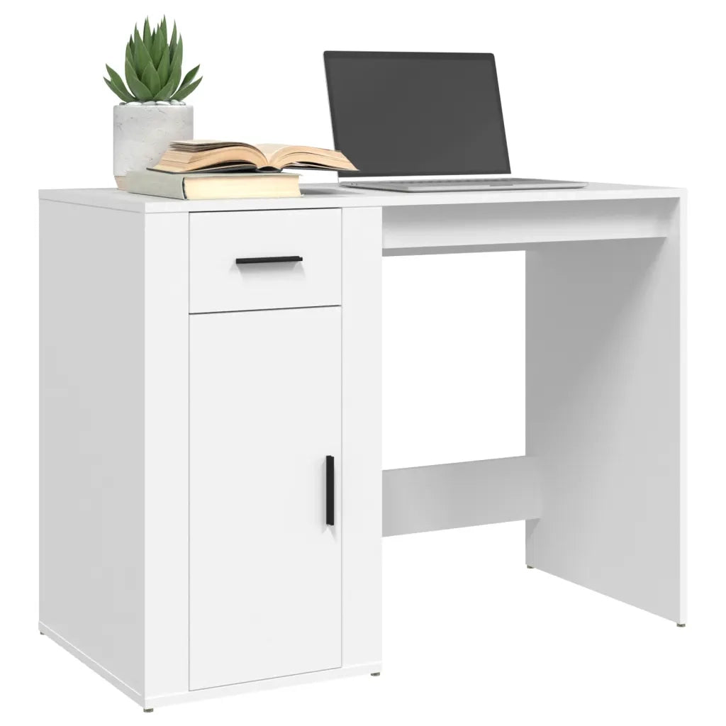 Scrivania Bianca 100x49x75 cm in Legno Multistrato cod mxl 73427