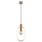 Lampada a sospensione nordica legno oro E27 15W LAIS