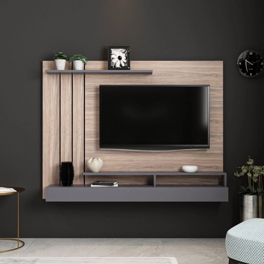 Parete porta tv noce particolari antracite Lawrance 157