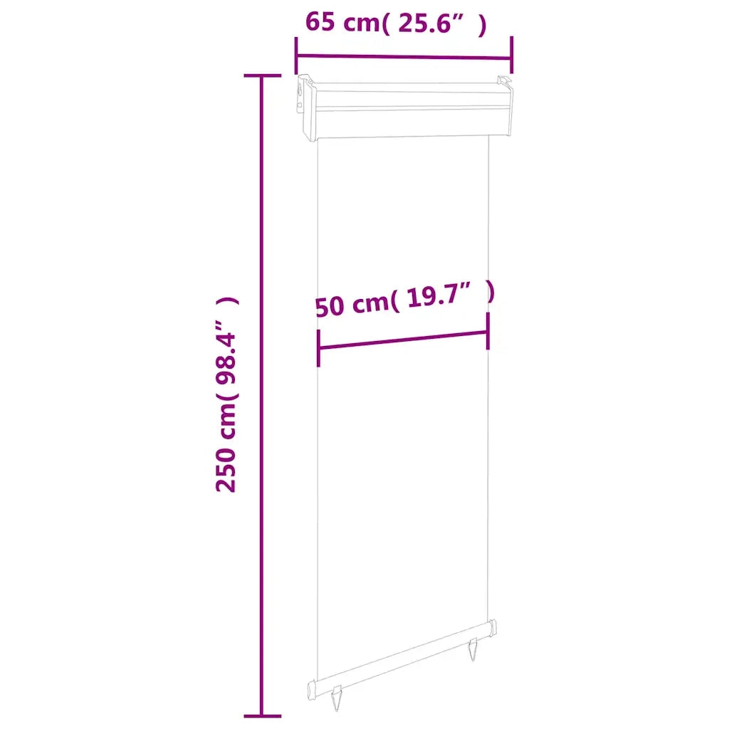 Tenda Laterale per Terrazzo 60x250 cm Grigia
