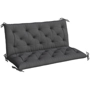 Cuscino per Panchina da Giardino o Dondolo ¨C zephmum ¨C 120x110x12 cm Nero