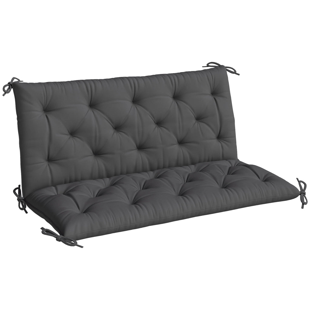 Cuscino per Panchina da Giardino o Dondolo ¨C zephmum ¨C 120x110x12 cm Nero