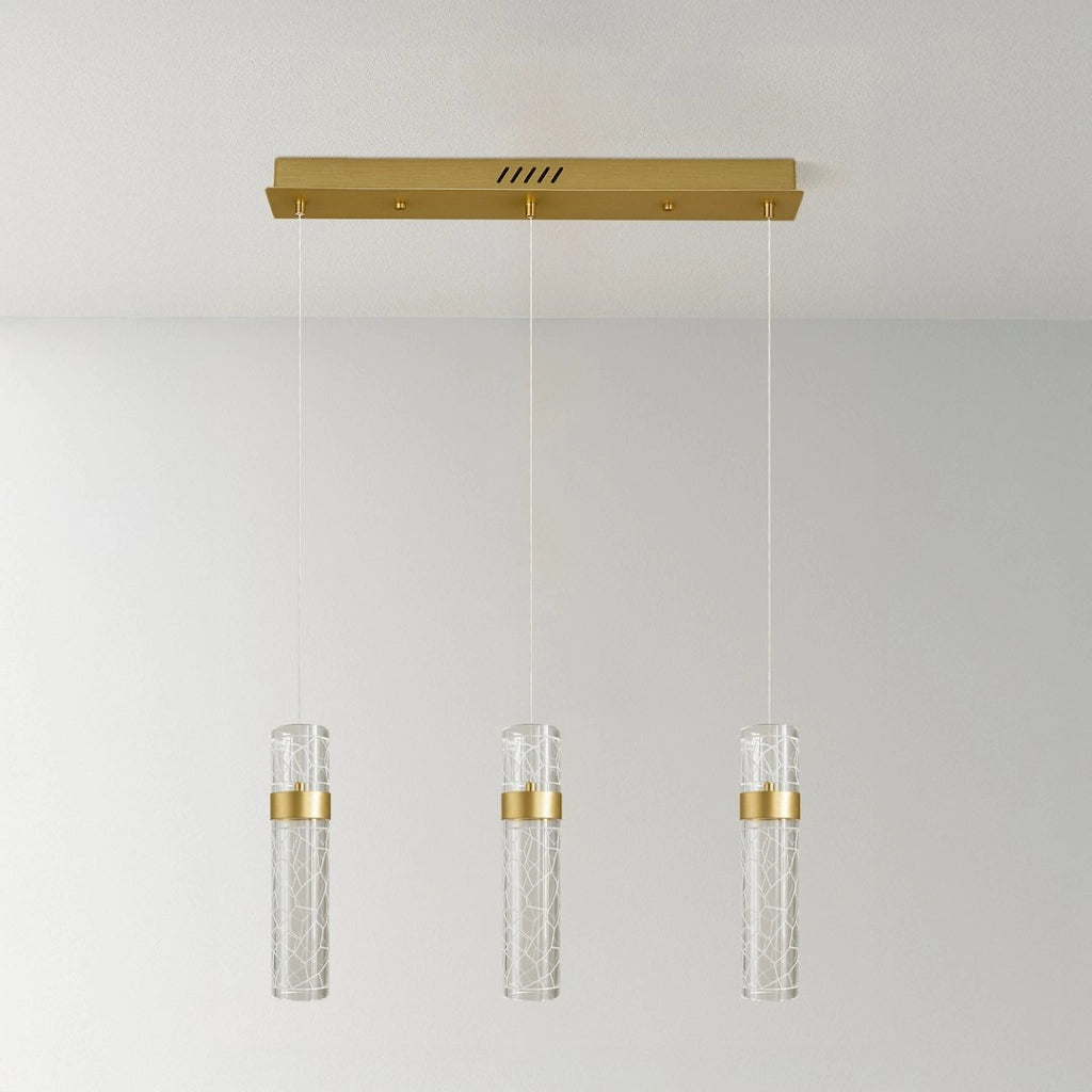 Lampada a sospensione LAGOS oro 60 cm tubi LED 24W