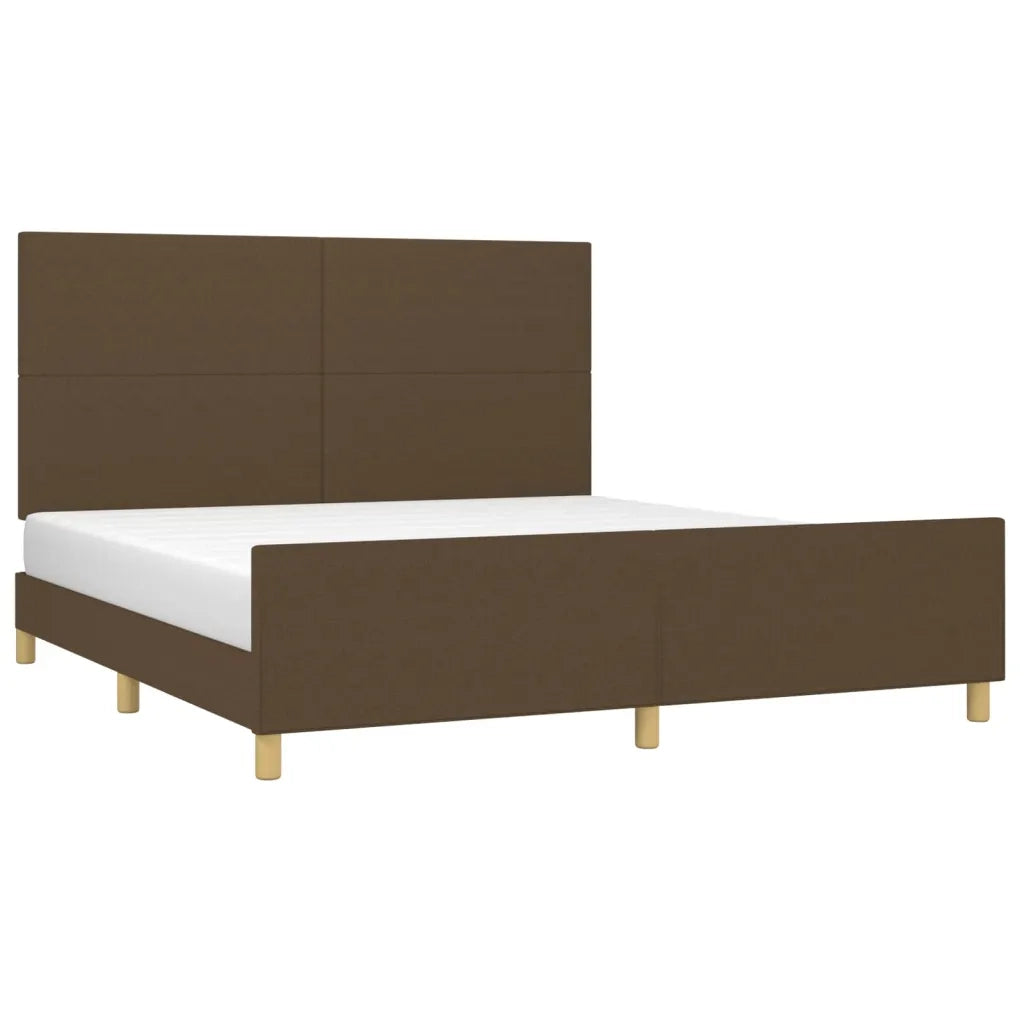 Giroletto senza Materasso Marrone Scuro 160x200 cm Tessuto