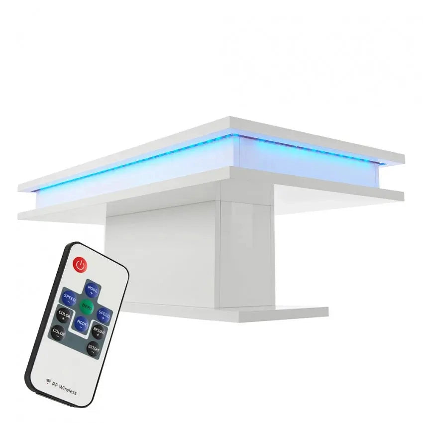 Tavolino da caffè moderno con luce led bianco lucido: LITTLE BIG