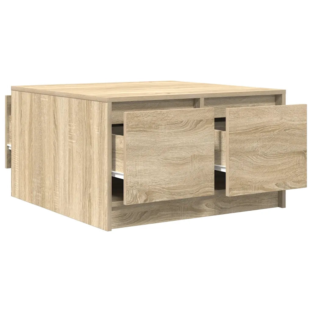 Tavolino da Salotto con Cassetti Rovere Sonoma 70,5x70x40 cm