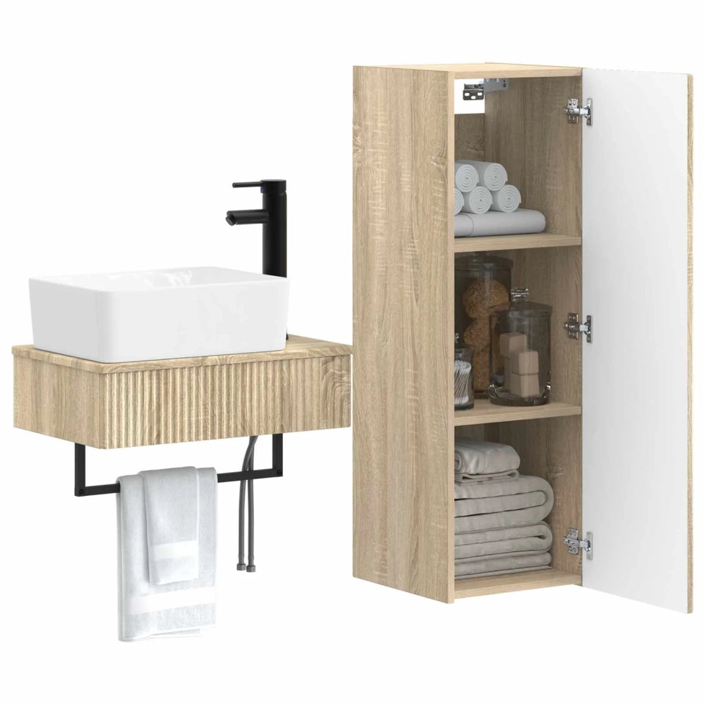 Set di mobili per il bagno 2 pz Rovere Sonoma 3406105