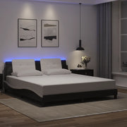 Giroletto con LED senza Materasso Nero e Bianco 180x200 cm