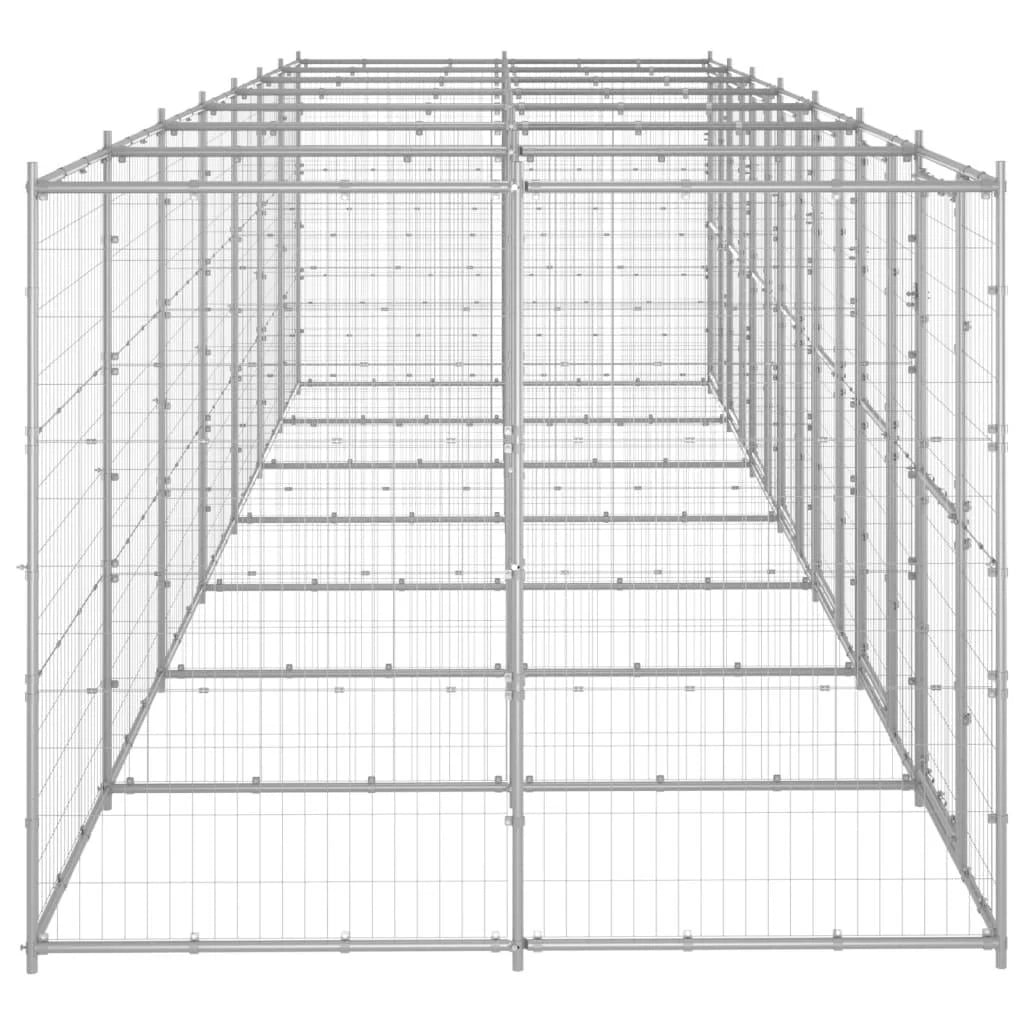 Recinto per animali da esterno per cani in acciaio zincato 16,94 m² 02_0000409